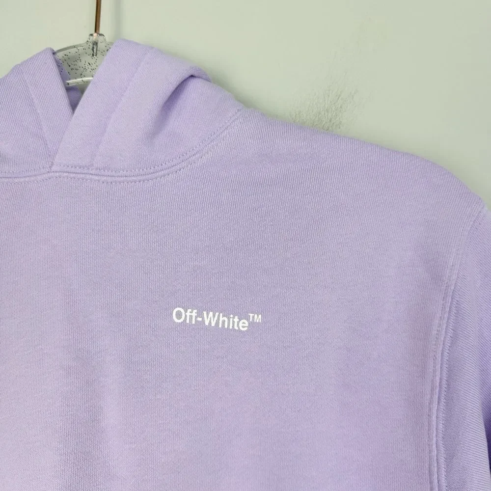 OFF-WHITE | NEW Kid’s Light Purple & White Cotton Logo Hoodie Youth Size 10